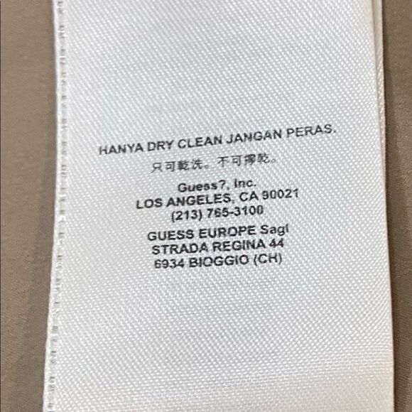 Guess micro suede biege tan sleeveless mini dress lined zippered pockets sz 4 - Picture 12 of 13